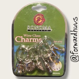 Sonoma Reserve 2003 Wine Glass Charms – Set of 6 – New Old Stock